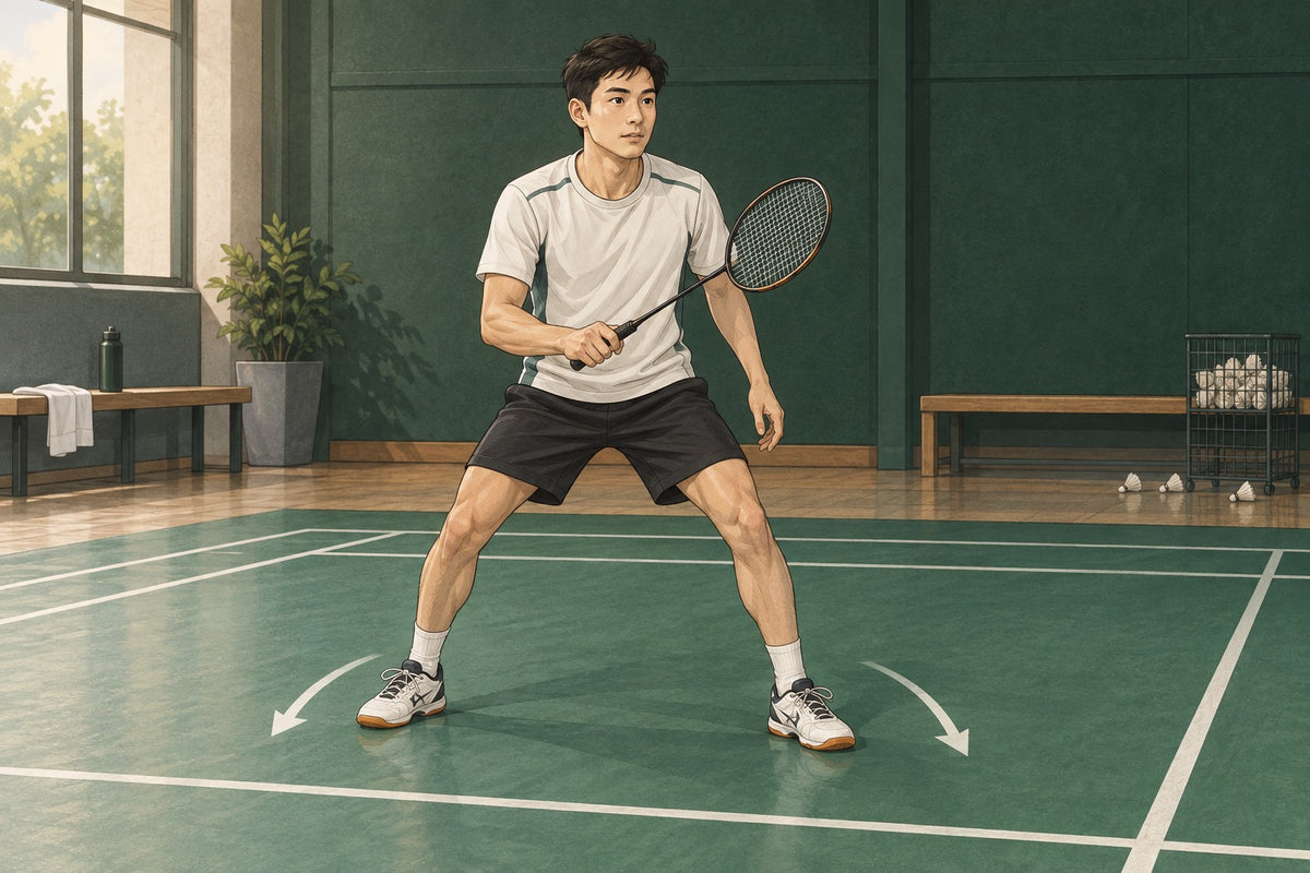 A player’s ready stance introduces the linked phases of starting, approaching, hitting and recovering.