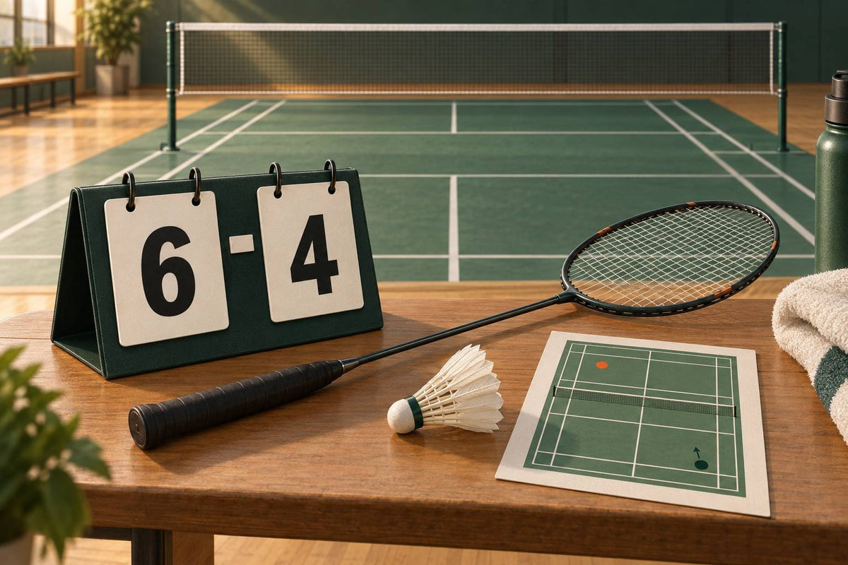 The serving score determines the service court, while singles or doubles determines its boundaries.