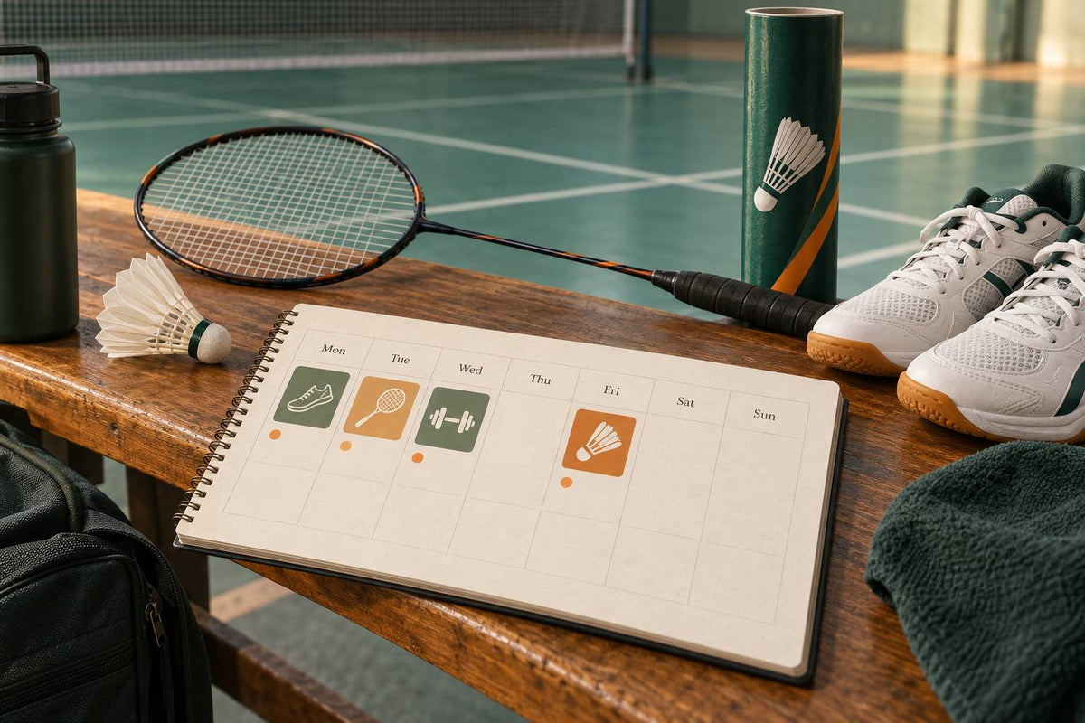 A weekly plan gives court practice, conditioning, matches and recovery distinct places around the player’s bookings.