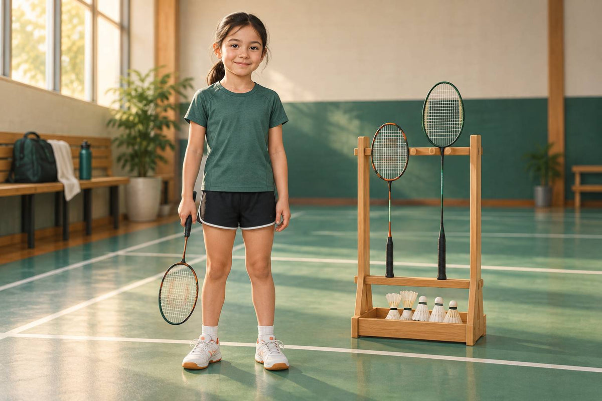 A child’s racket should match their reach, grip and ability to swing it comfortably.
