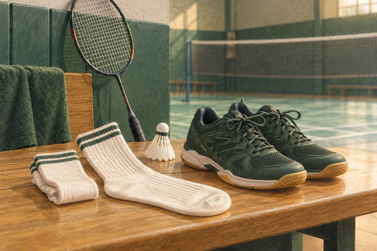 Court socks should sit smoothly inside the shoe and leave enough room for the toes.