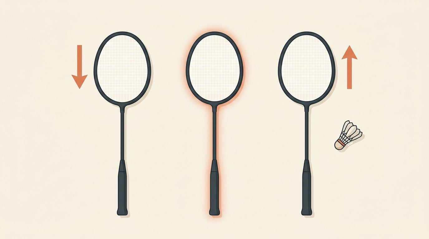 Illustrated badminton court banner with three rackets representing Li-Ning power, control, and speed choices in Canada