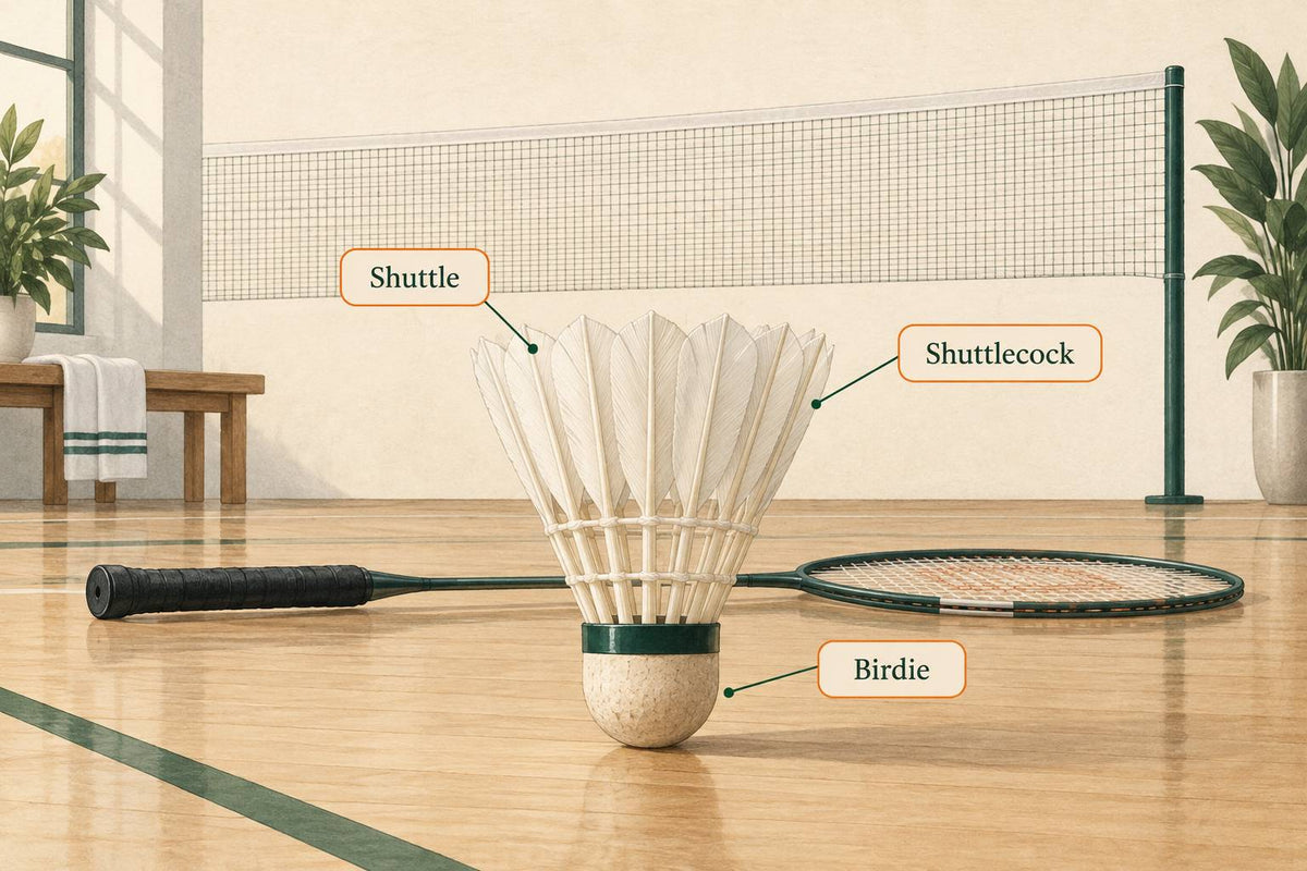 Shuttle, shuttlecock et birdie sont trois noms du même accessoire de badminton : le volant.