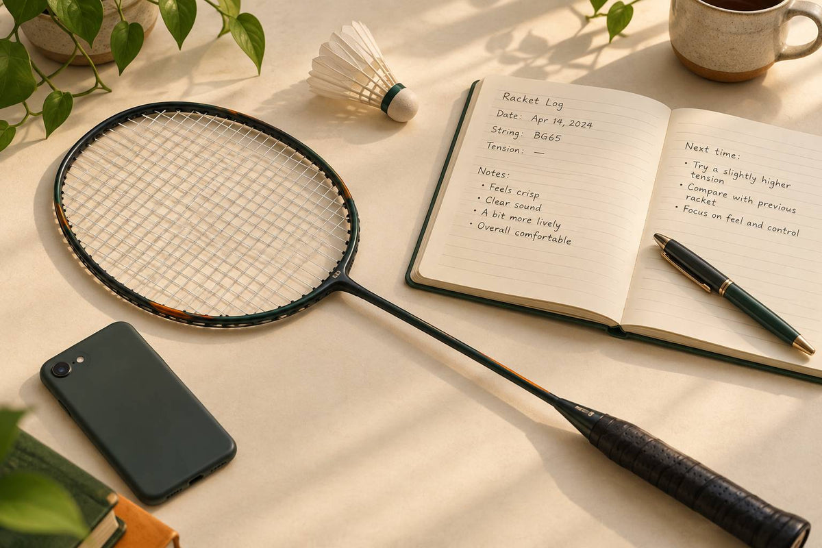 A racket and personal log introduce the difference between noticing a change and measuring an exact tension.