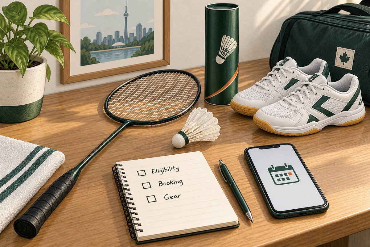 Badminton first-visit eligibility, booking and gear checklist.