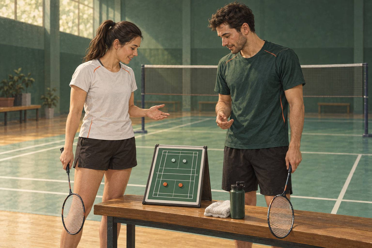 Potential doubles partners discuss coverage and communication before trying games together.