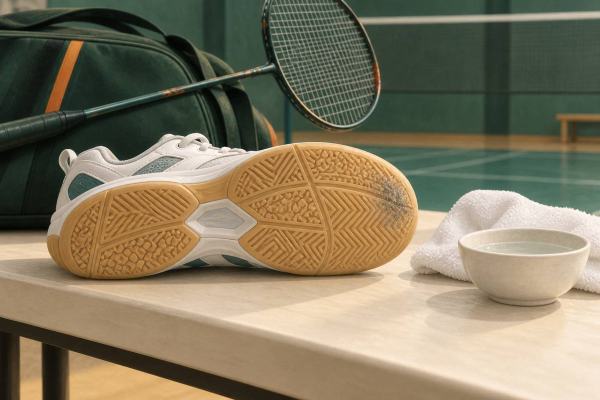 Dust on a shoe’s outsole can reduce grip, while worn or peeling rubber needs more than cleaning.
