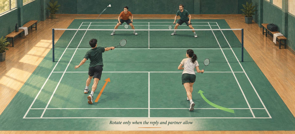 A forward rotation needs both a suitable reply and a partner ready to cover the rear court.