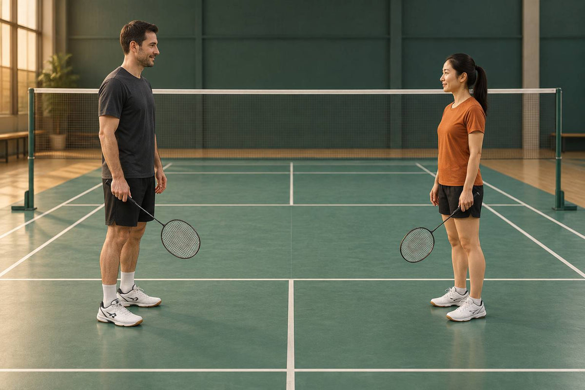 A left-handed learner faces a right-handed coach to mirror the body relationship of a demonstration.