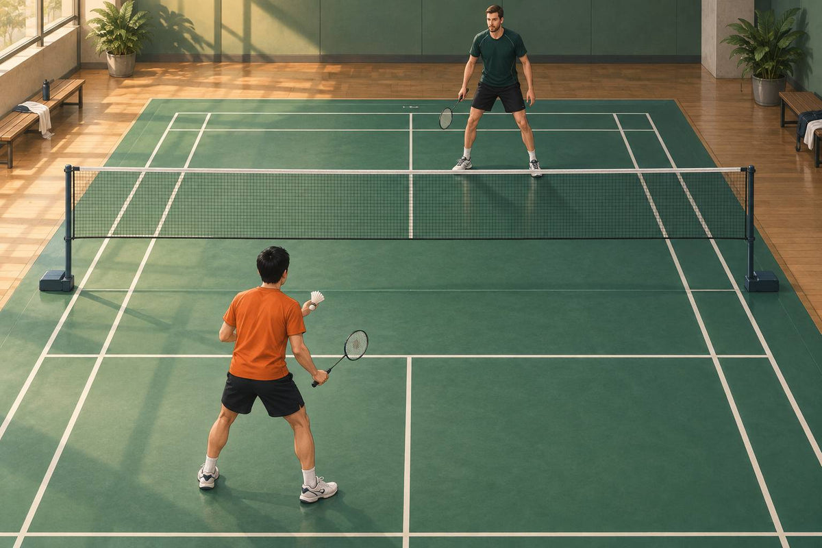 A height difference changes the court picture without deciding the rally before it starts.