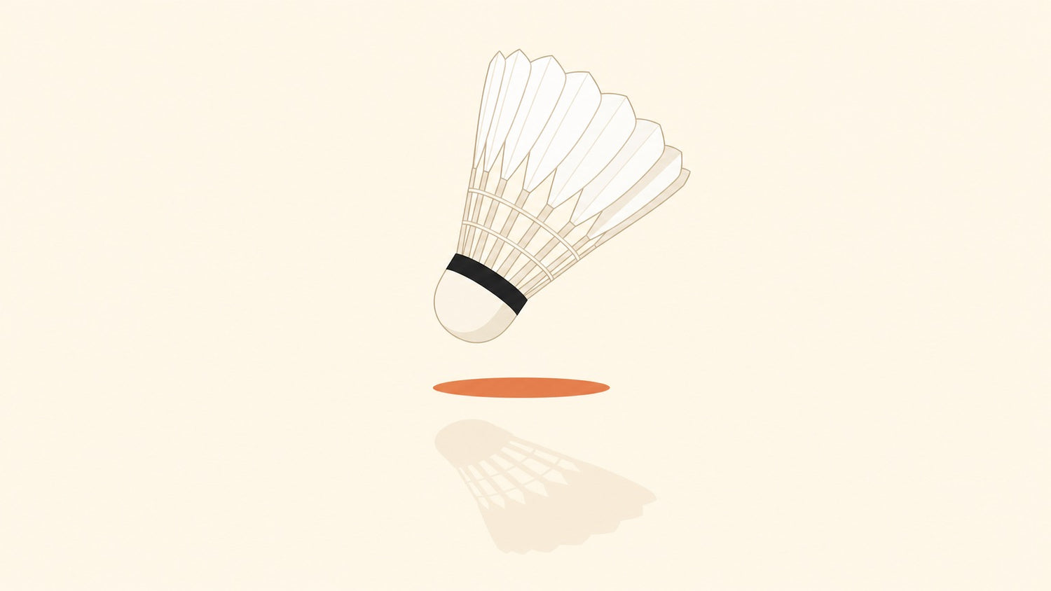 Badminton shuttlecock visibly hovering in a slow, floating flight.