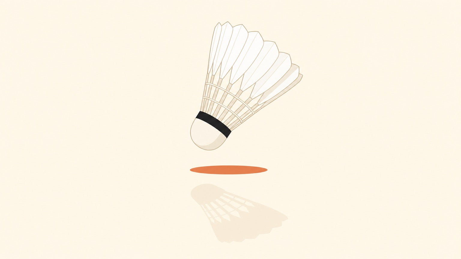 Badminton shuttlecock visibly hovering in a slow, floating flight.