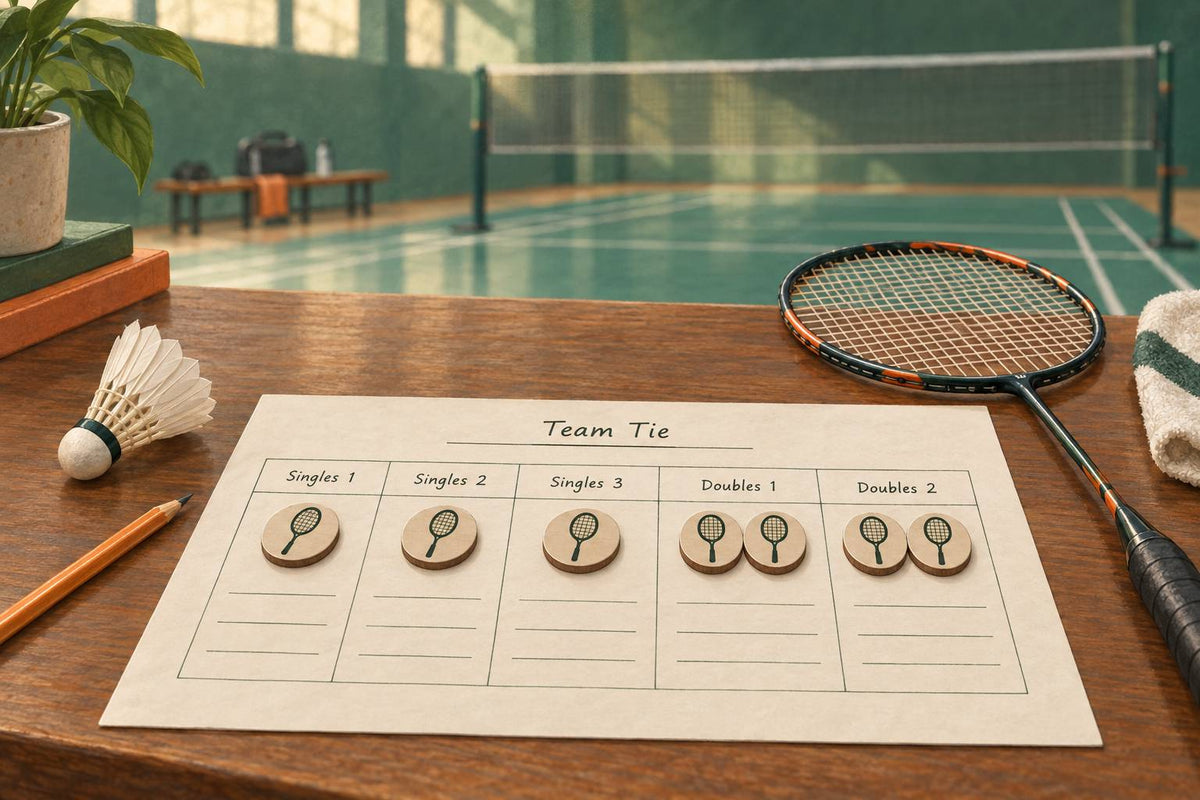 Trois matchs de simple et deux de double composent une rencontre de Thomas ou Uber Cup.
