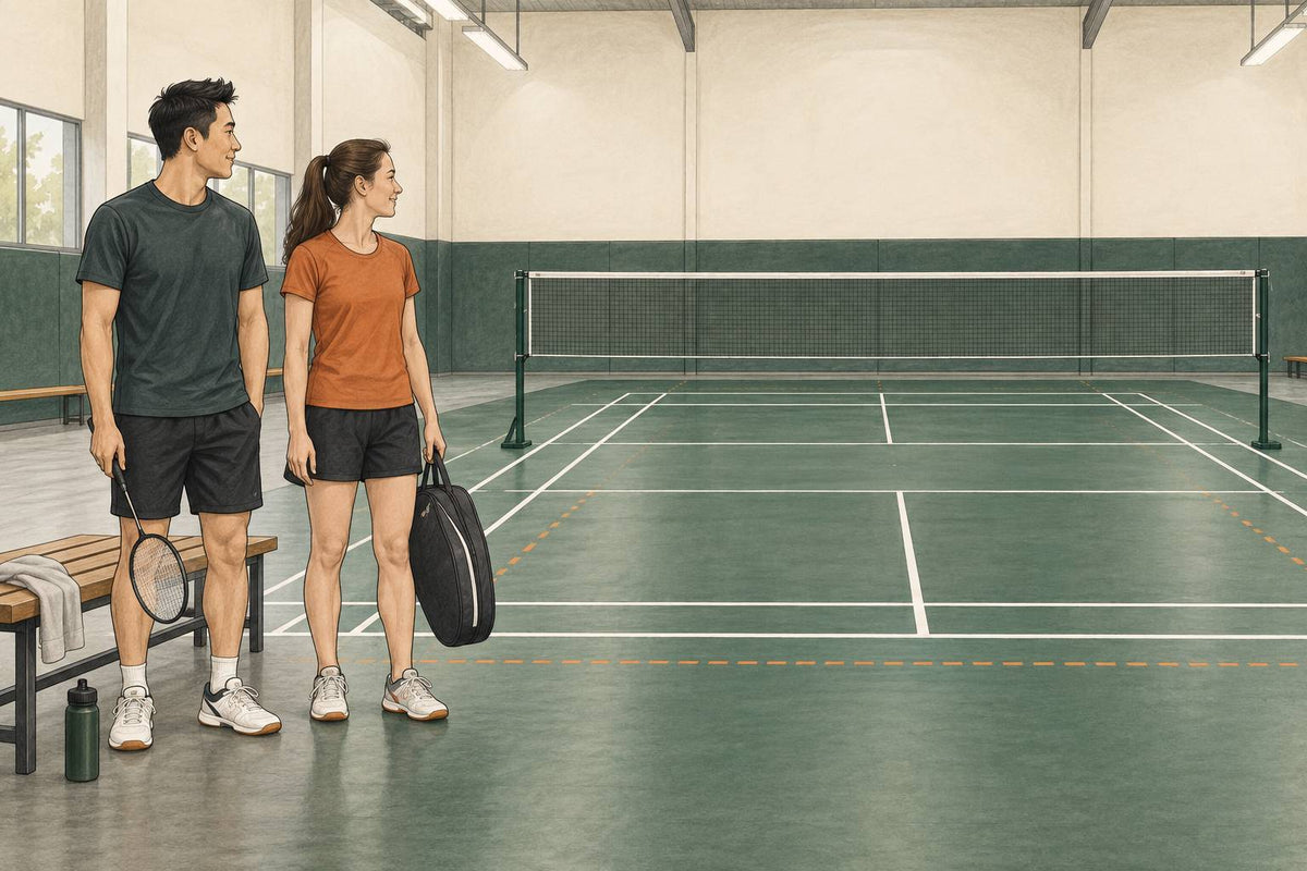 Conceptual badminton scene for Where to Play Badminton in Calgary — Clubs, Drop-Ins, and Courts, not an actual listed venue.