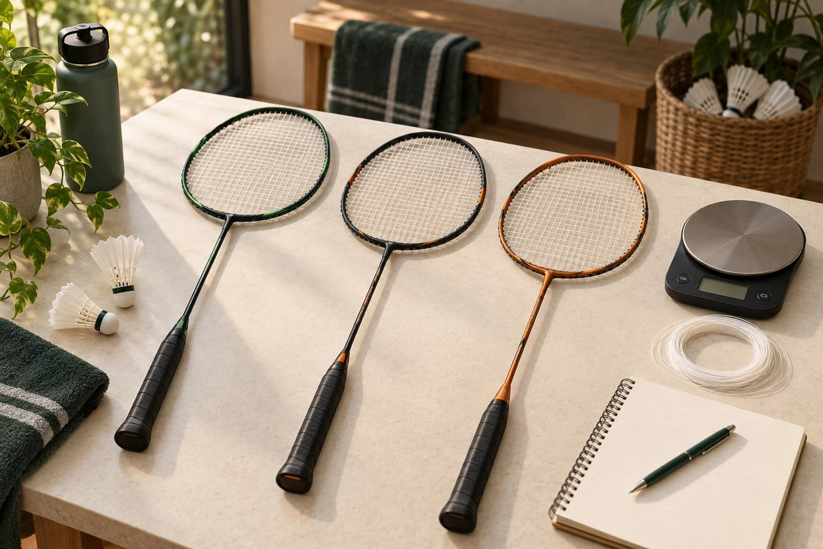 A useful racket comparison starts with the model’s weight, balance, flex and string setup.