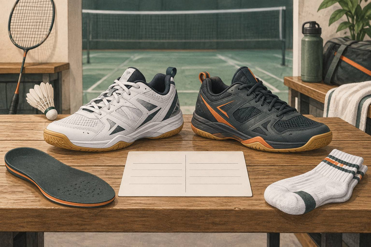 Editorial court-shoe comparison without claiming exact product geometry or a brand-wide winner.