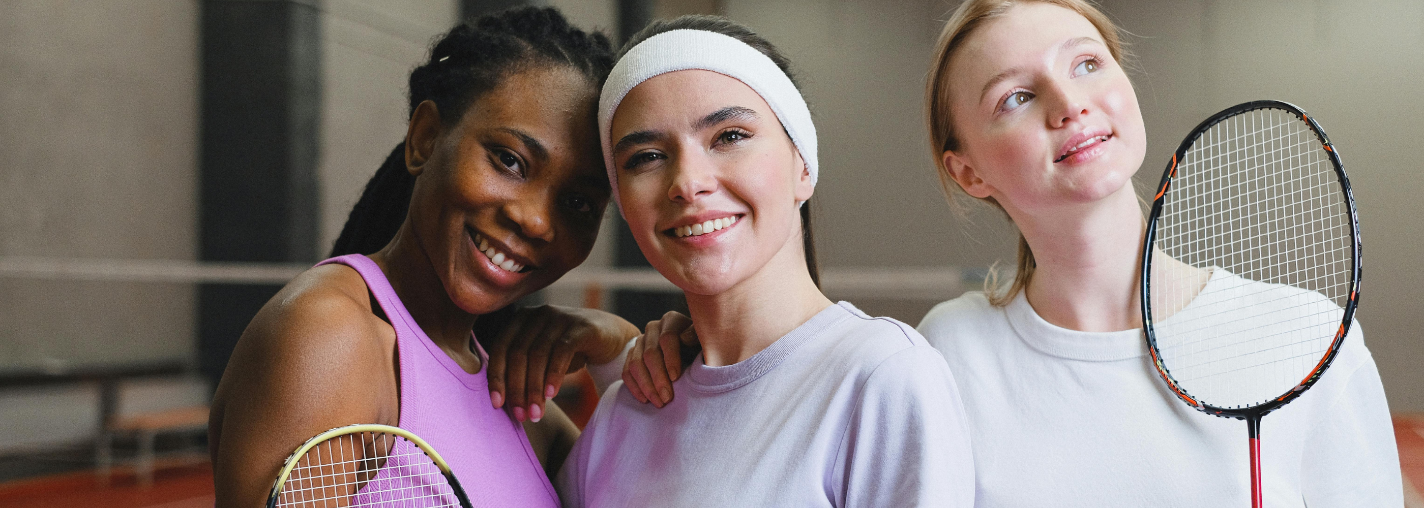 Collection of badminton accessories including , bags, and shoes to complete your game.