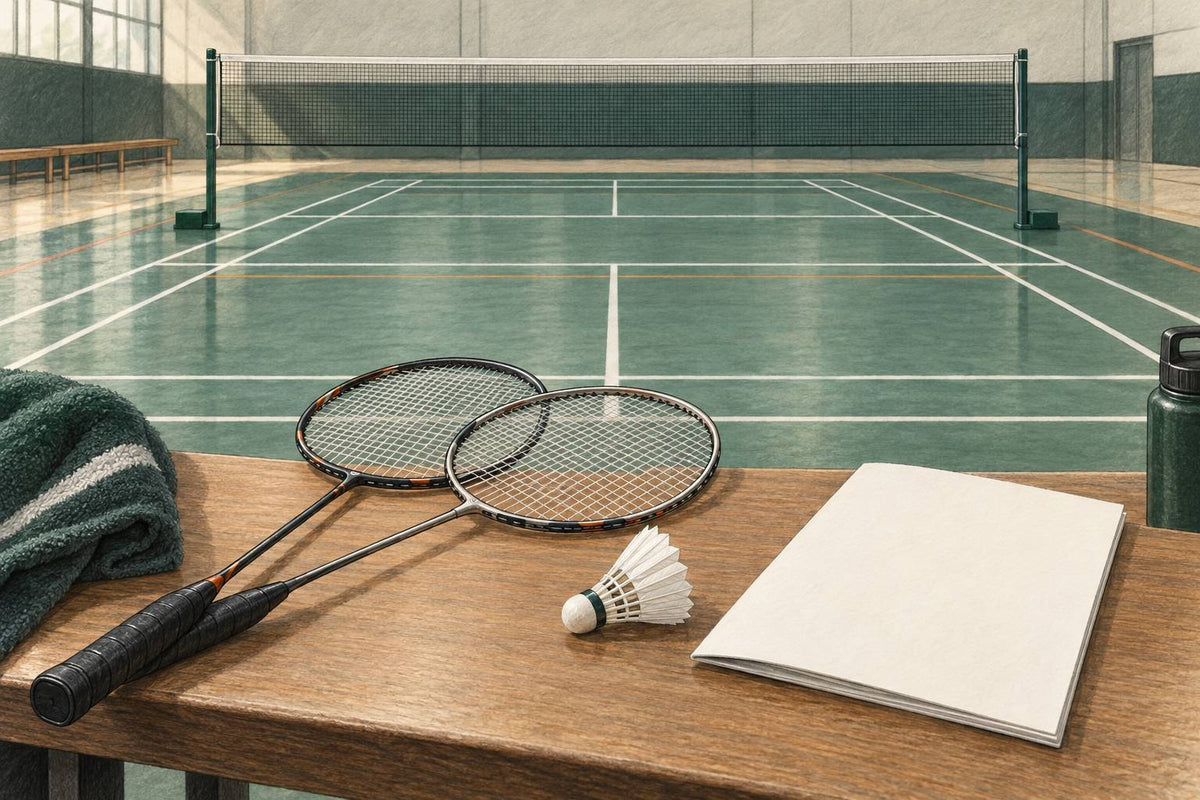 Editorial badminton championship still life, not a photograph of the Winnipeg event.