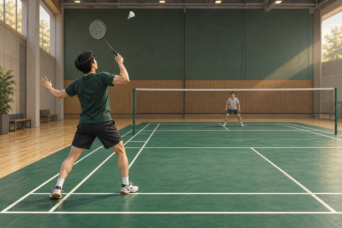 A rear-court backhand clear uses preparation, footwork and a comfortably high contact to send the shuttle deep.