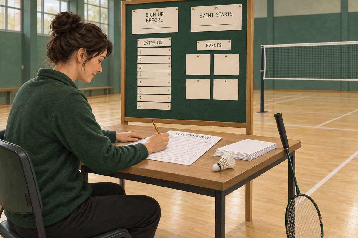 A club organiser prepares the rankings, group fixtures and deadlines before members begin their challenge matches.