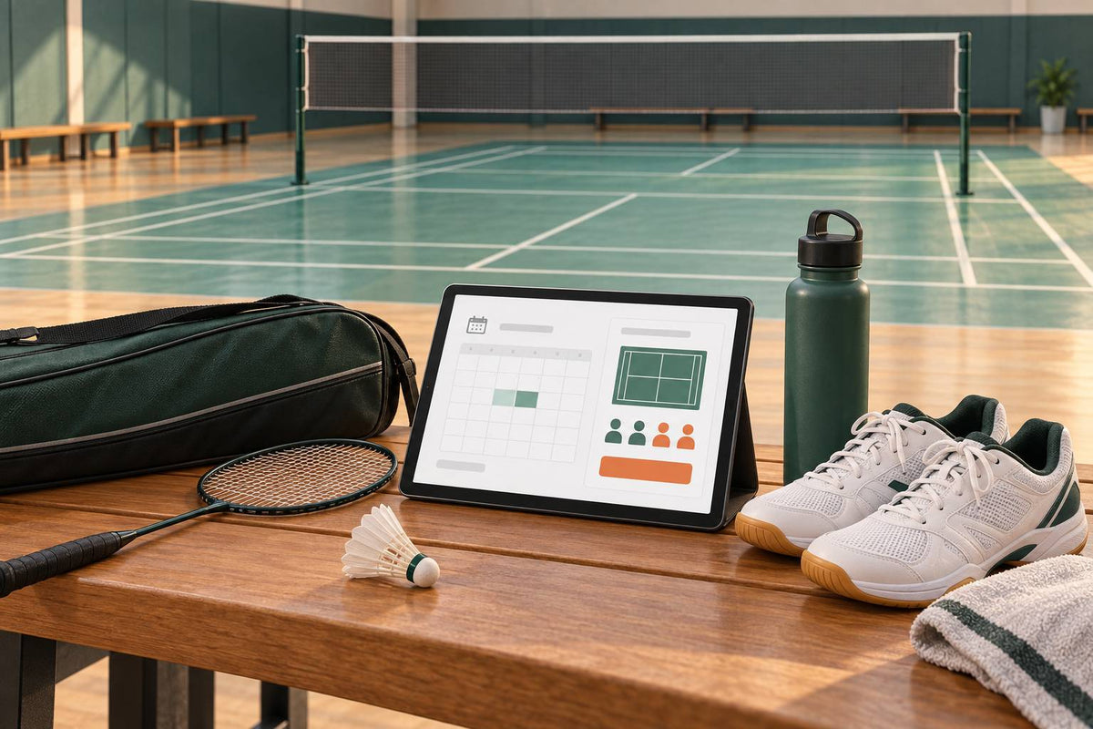 A court booking combines a time slot, the venue’s rules and a group prepared with its own playing gear.
