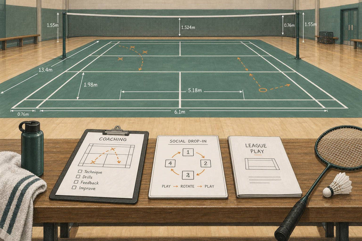 Editorial symbols for lessons, drop-in sessions and league play.