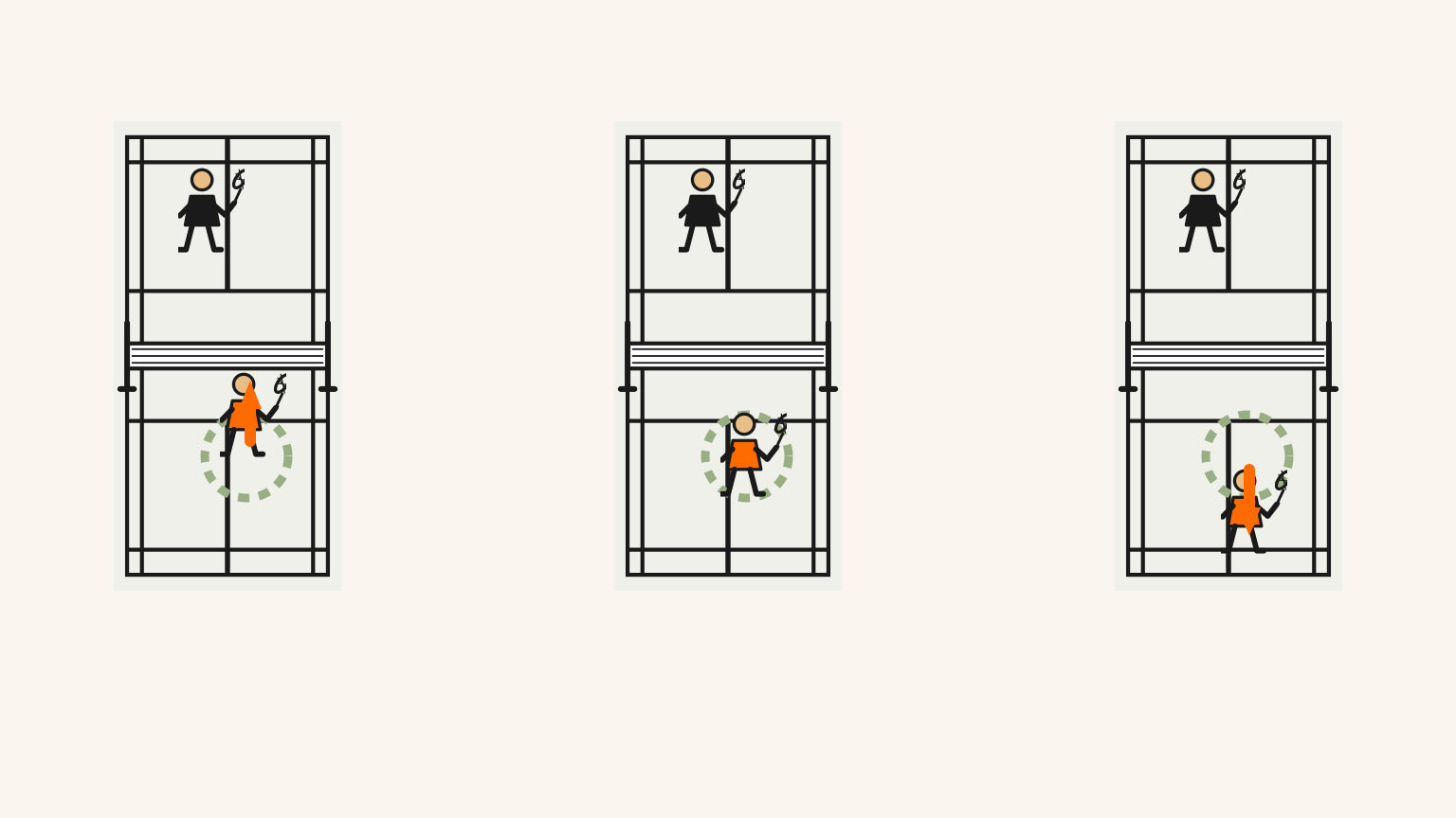 Une illustration de pratique locale compare le fait d’avancer, de rester en équilibre sur sa base et de reculer après différents indices de contact de l’adversaire; il ne s’agit pas d’une taxonomie universelle de la récupération.