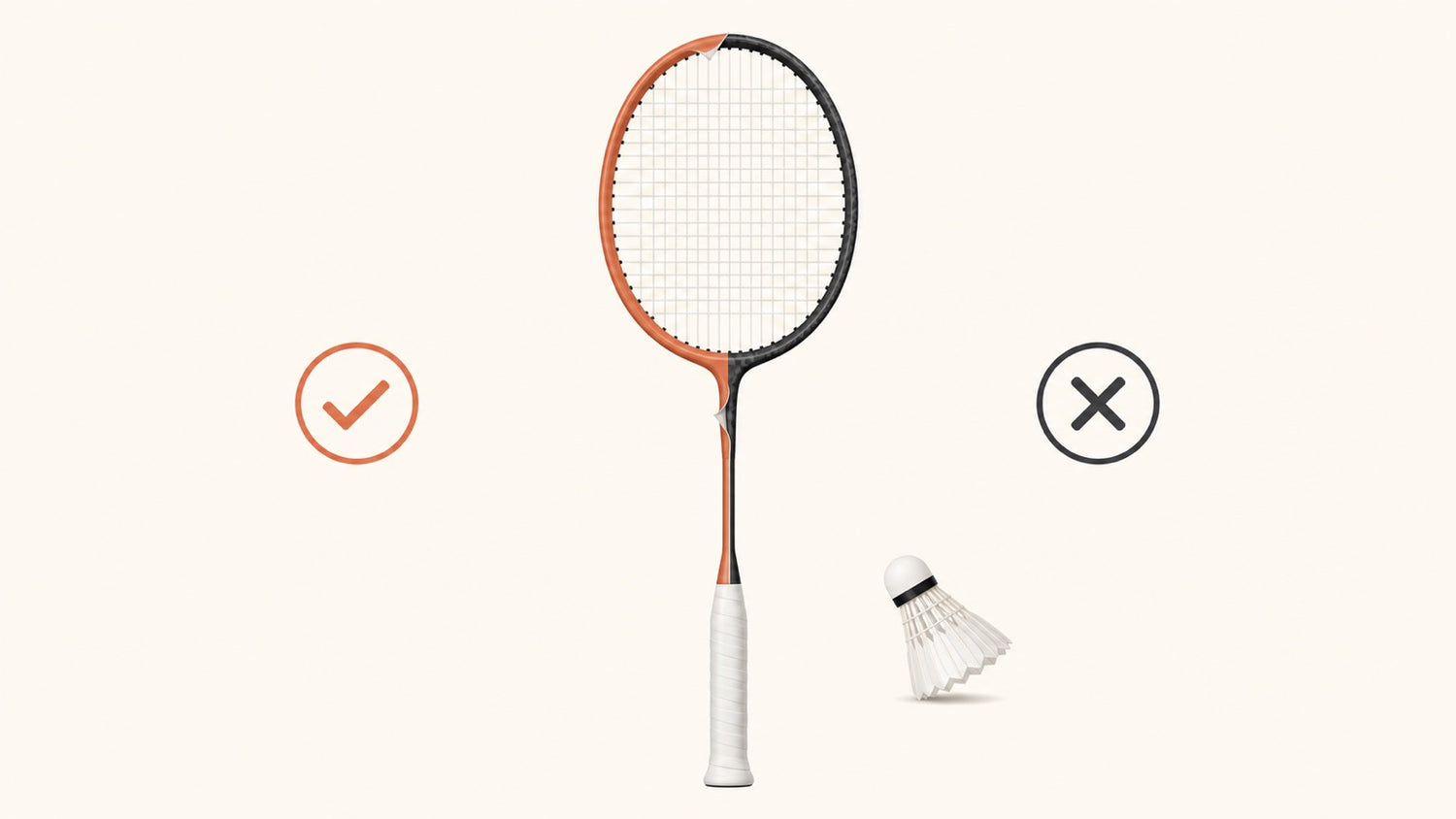 Flat vector illustration of a badminton racket comparing cosmetic paint with frame structure and airflow