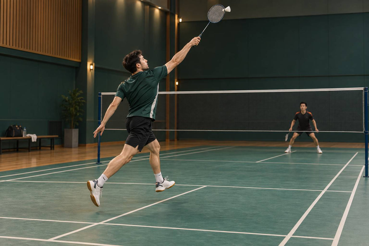 The scissor action changes the legs’ positions during an overhead and supports the following recovery.
