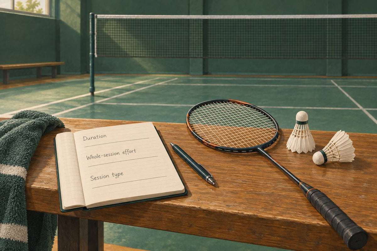 A simple training log pairs session duration with one rating of the whole session’s effort.
