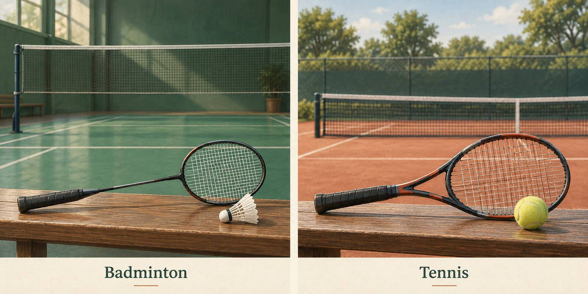 Badminton and tennis use different equipment, court sizes and rally patterns.