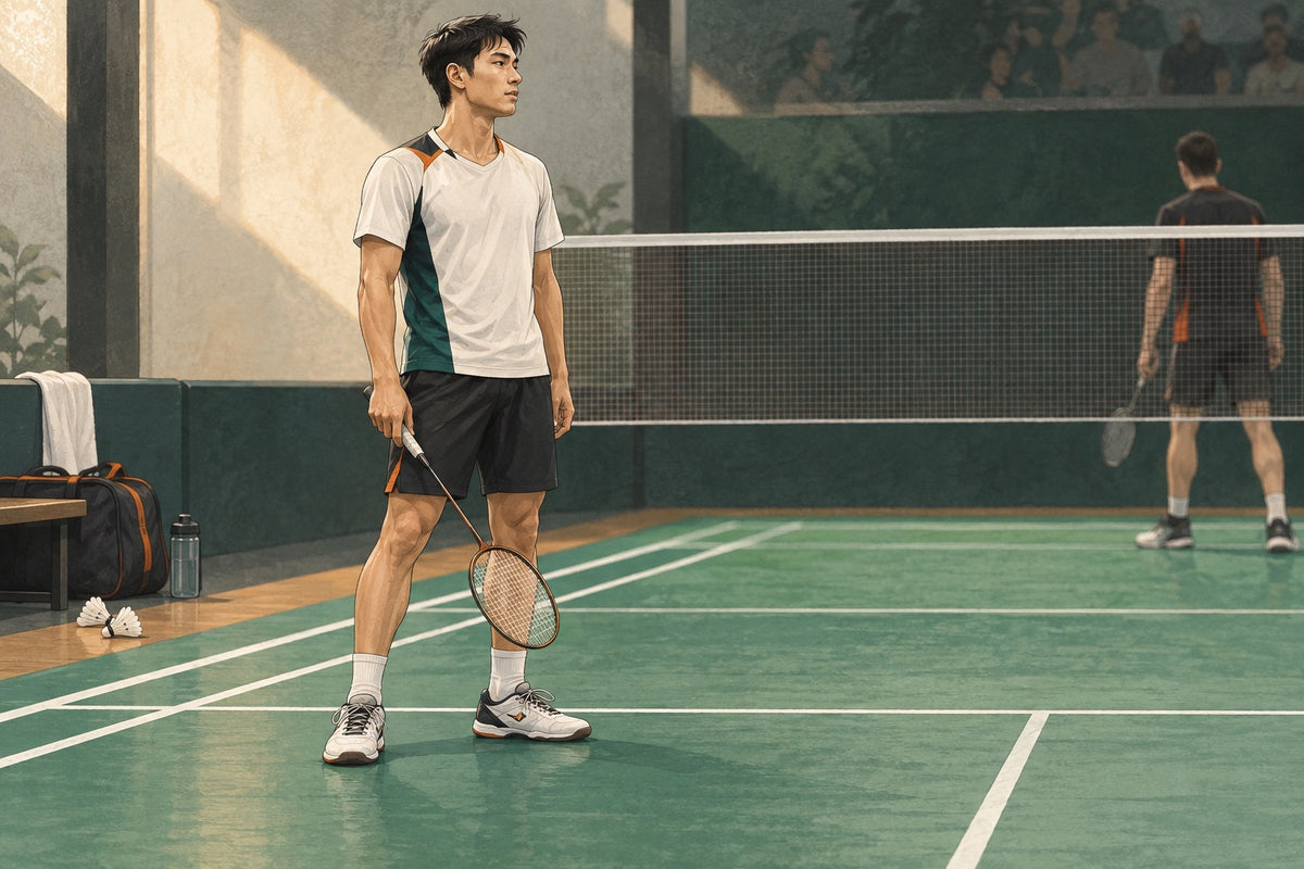 A player moves from the finished rally to ordinary preparation for the next serve.