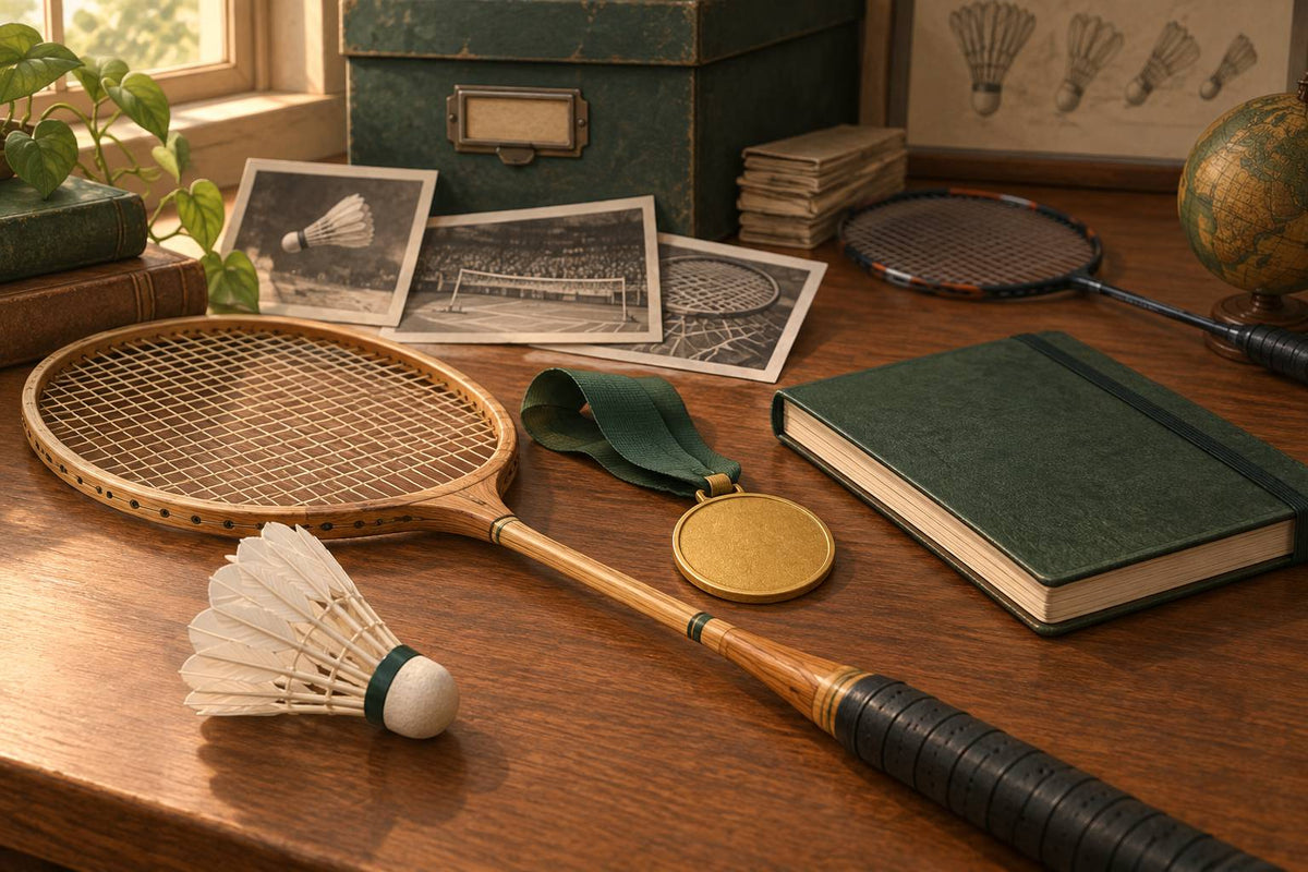 Médaille symbolique, volant et carnet d’archives présentent l’histoire des titres mondiaux individuels.