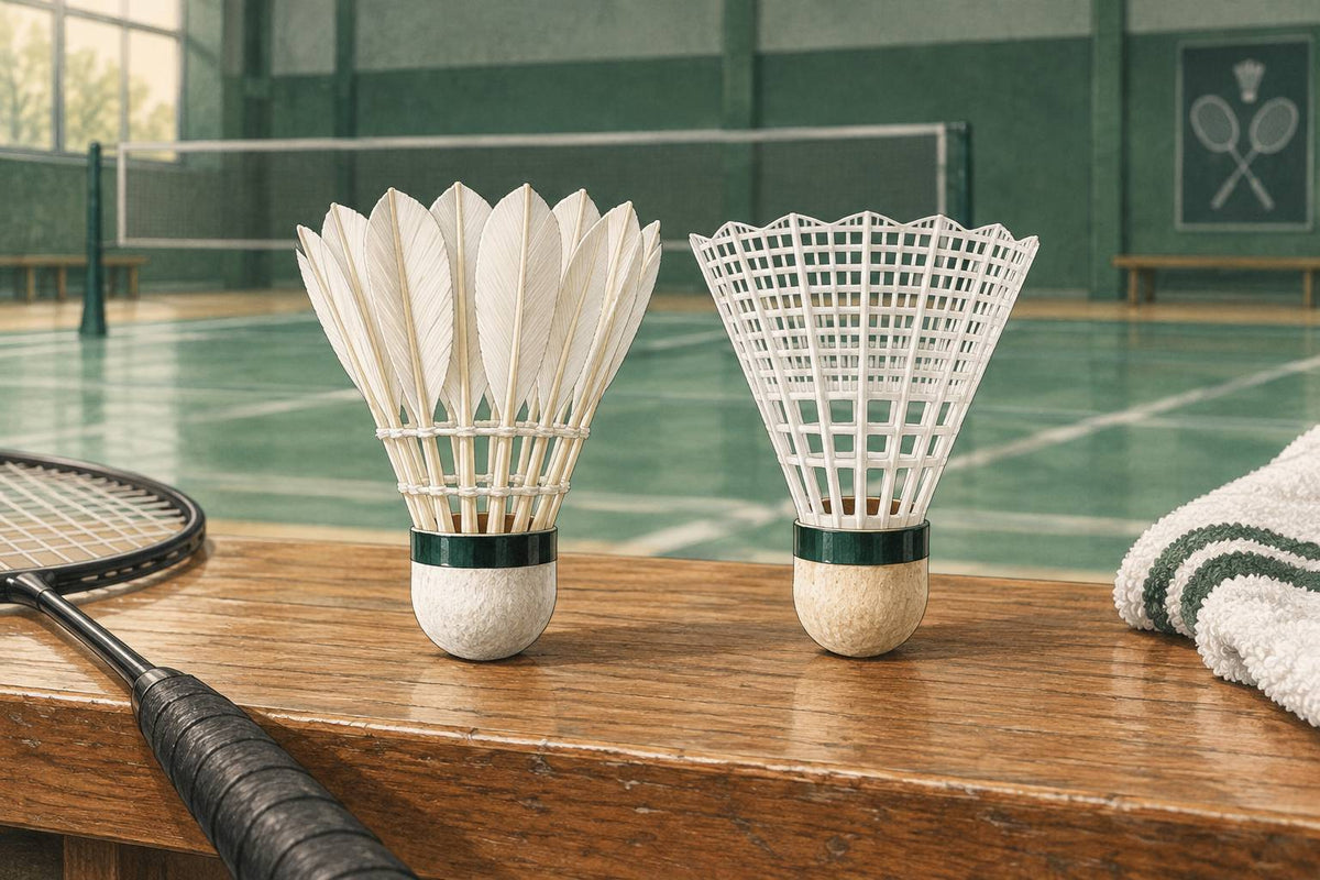 Editorial feather and nylon shuttle comparison.