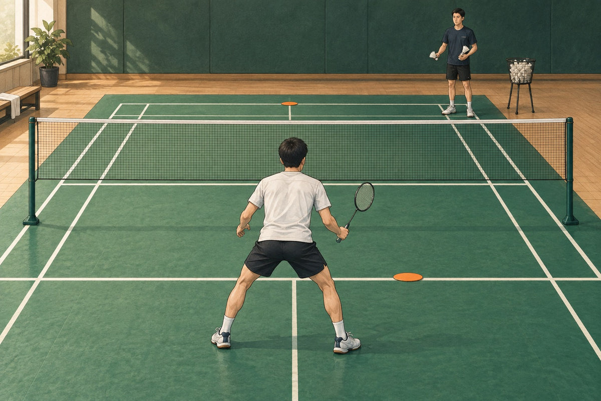 A straight half-court lane gives one mover a front target, a rear target and a recovery base.