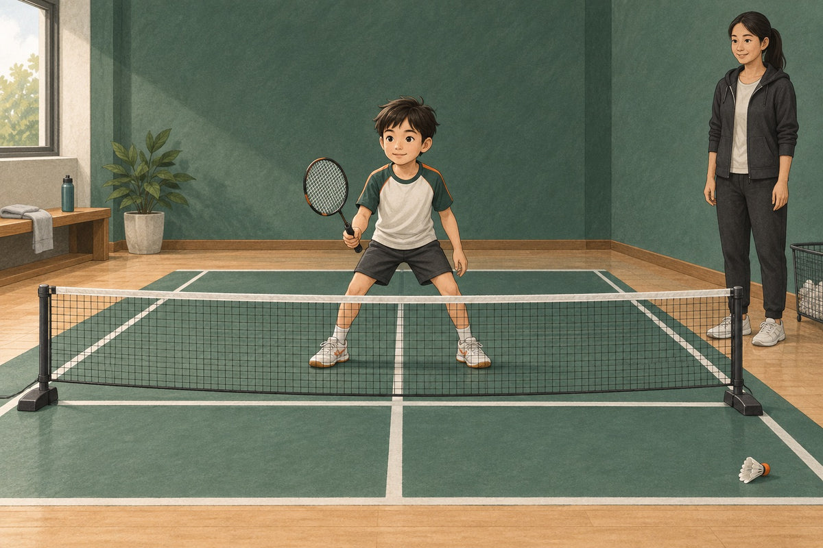 A smaller court, lower net and manageable racket adapt badminton to a child’s reach and control