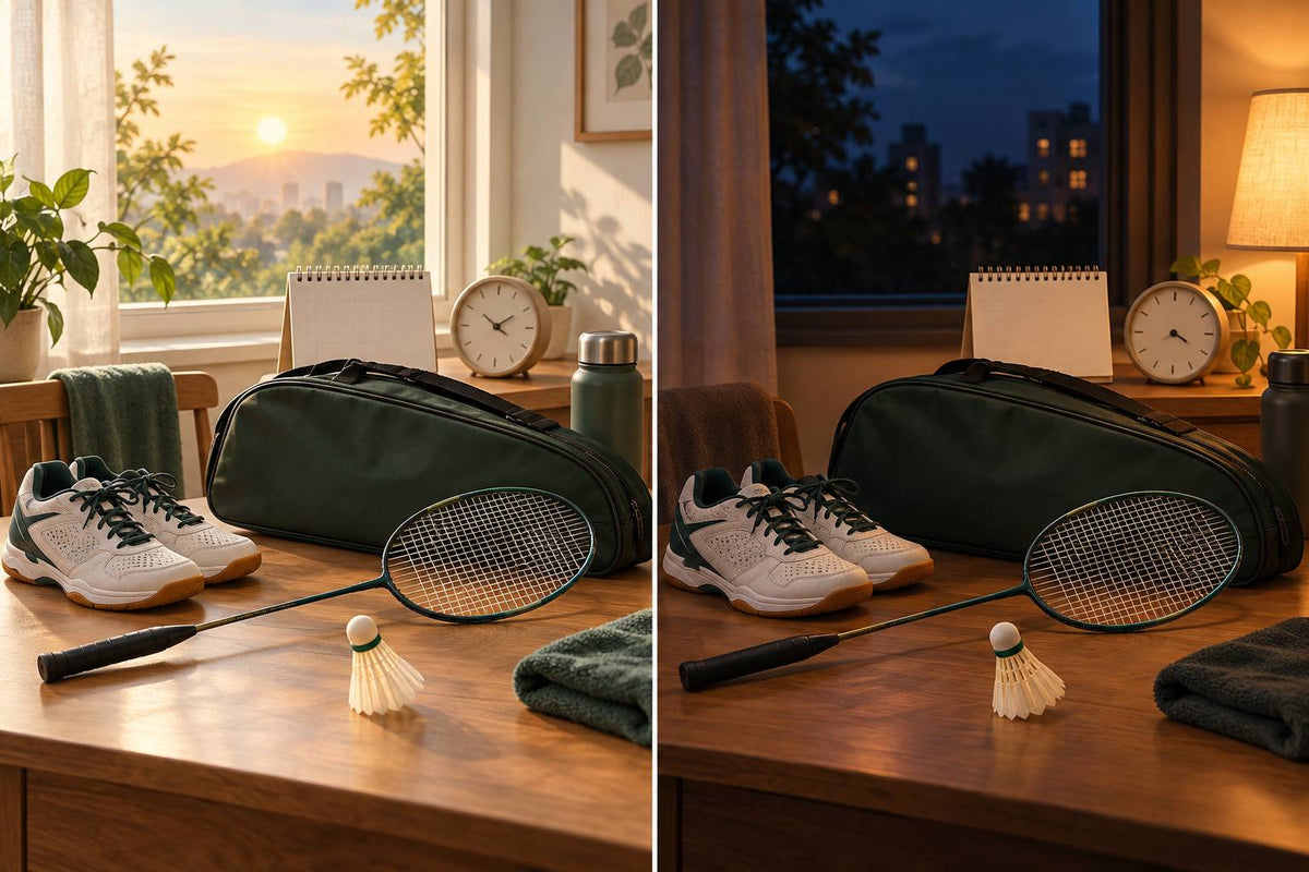 Morning and evening kit preparations highlight the practical choice between routine, readiness and bedtime.