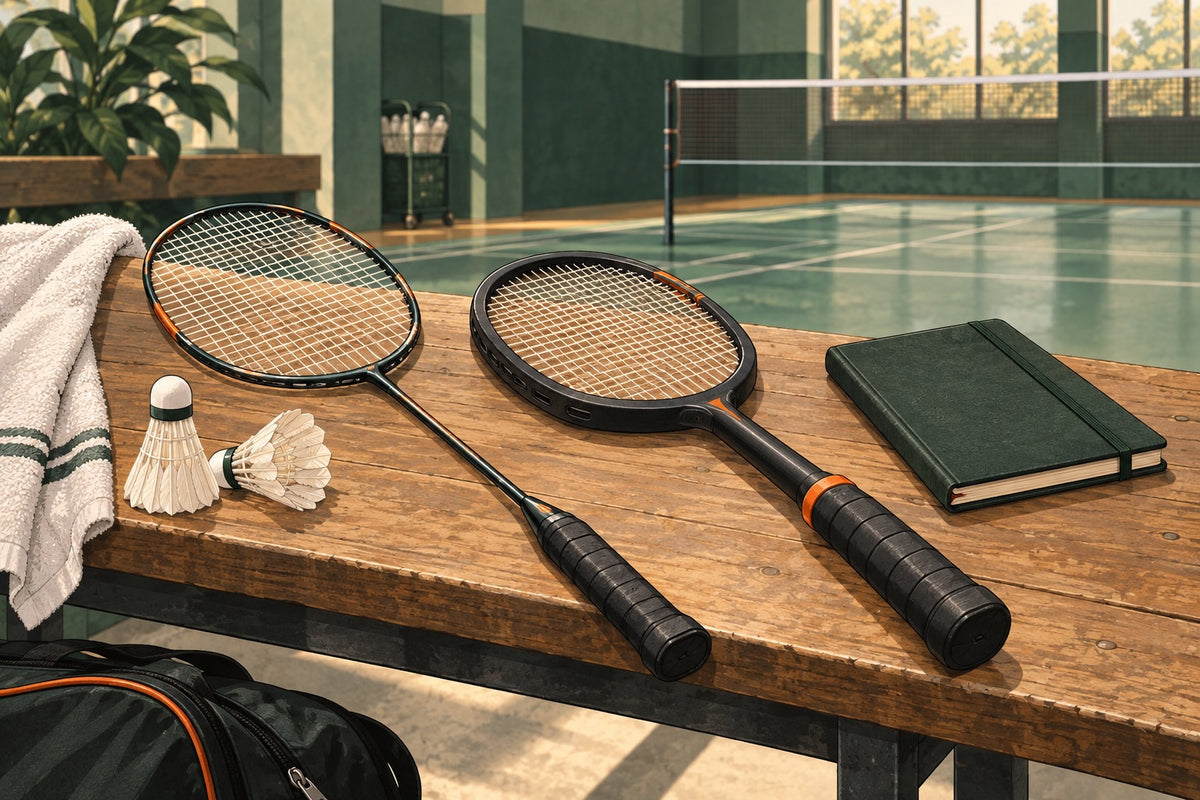A normal racket remains the reference when considering what a weighted training tool can and cannot show.