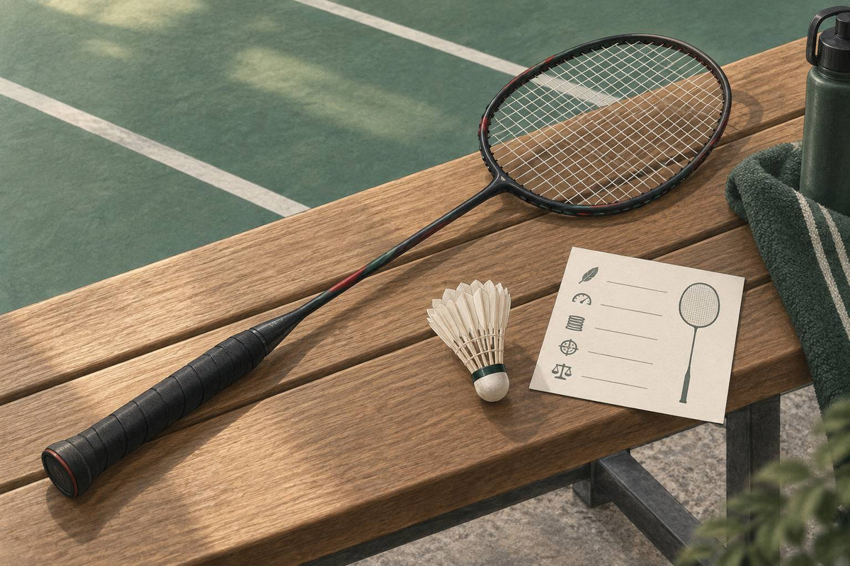 Conceptual attacking-racket illustration for an Astrox 100ZZ review.