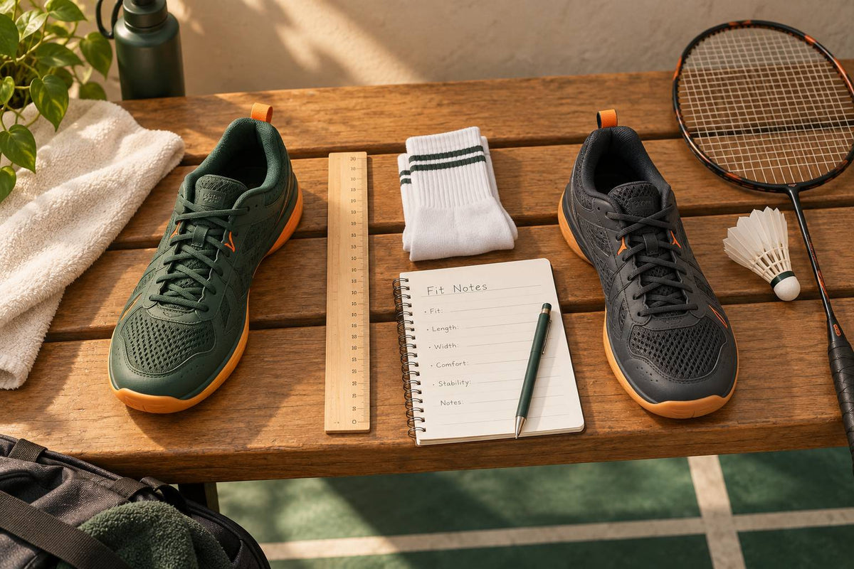 Comparing actual court-shoe fit is more useful than assuming either brand has one universal shape.
